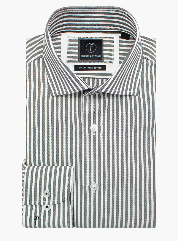Milan Black & White Oxford Stripe Shirt