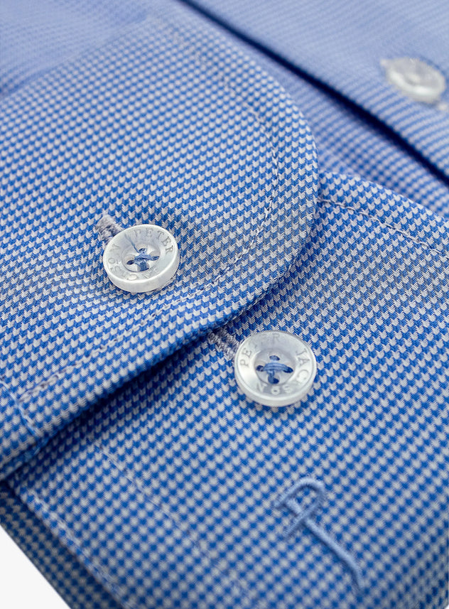 Milan Blue and White Puppytooth Shirt
