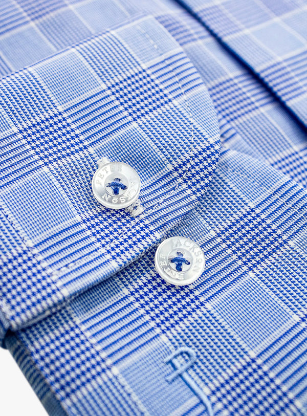 Milan Blue tonal Plaid Shirt