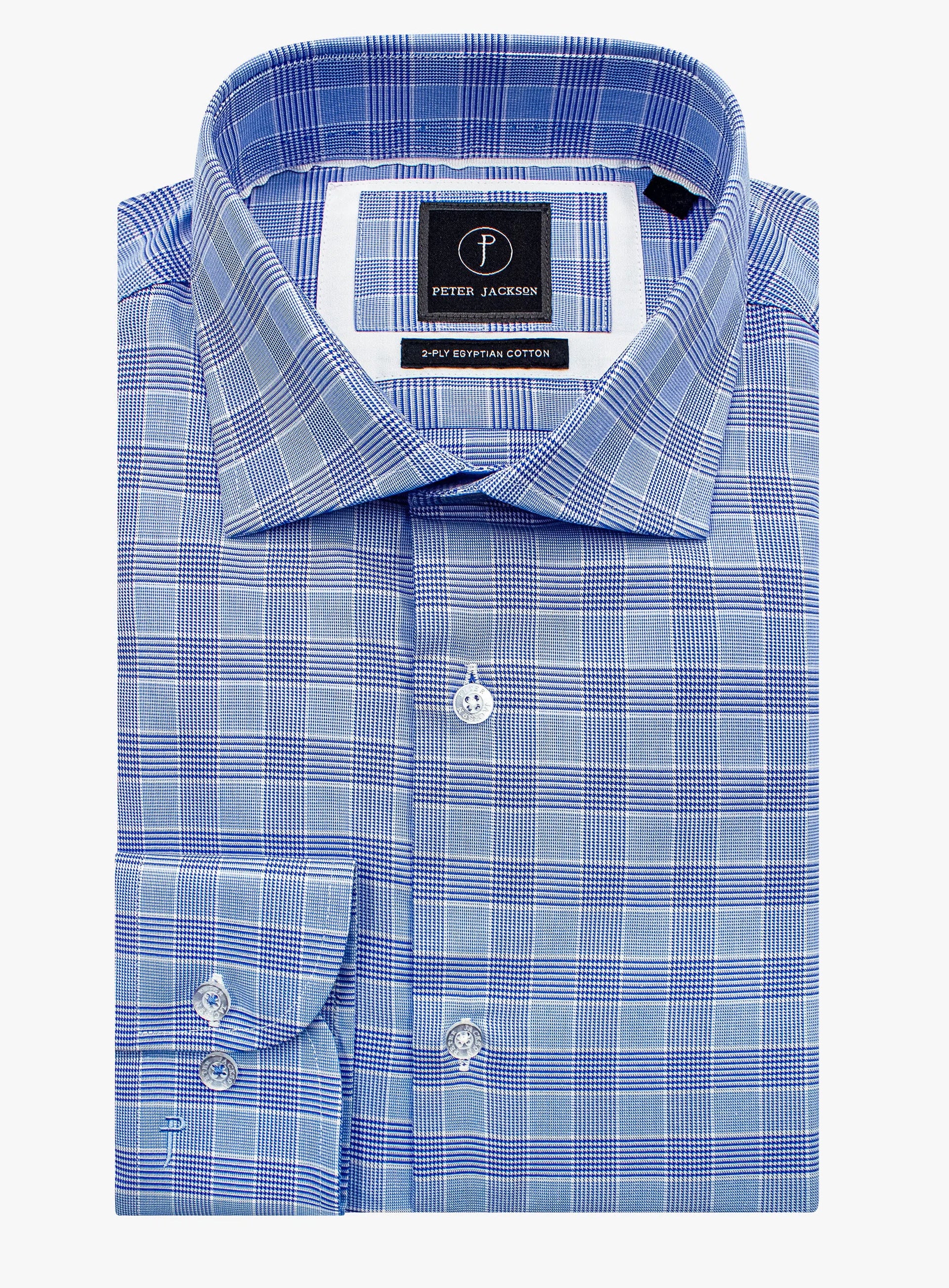 Milan Blue tonal Plaid Shirt