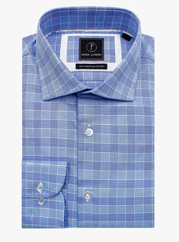 Milan Blue tonal Plaid Shirt