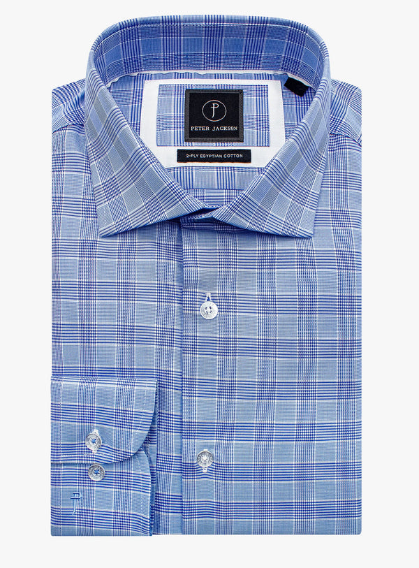 Milan Blue tonal Plaid Shirt
