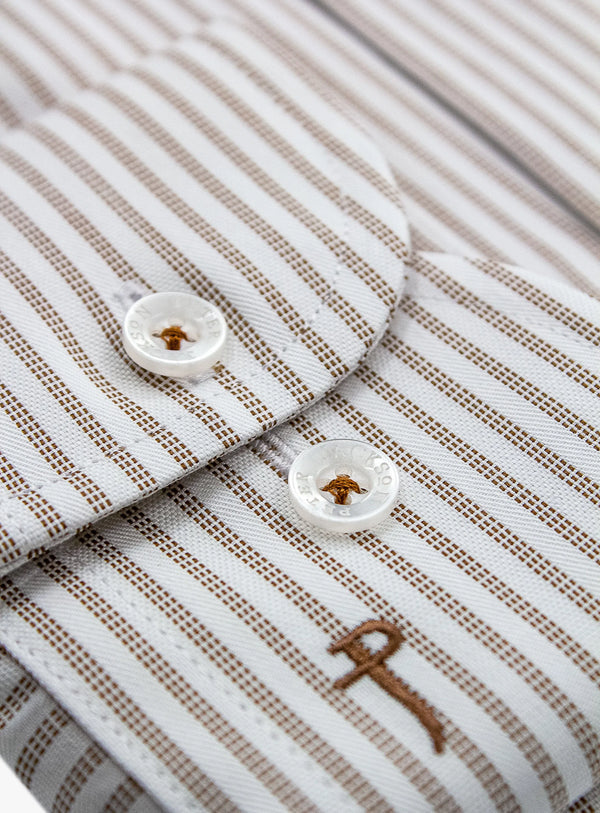Milan Classic Stripe Chocolate Shirt