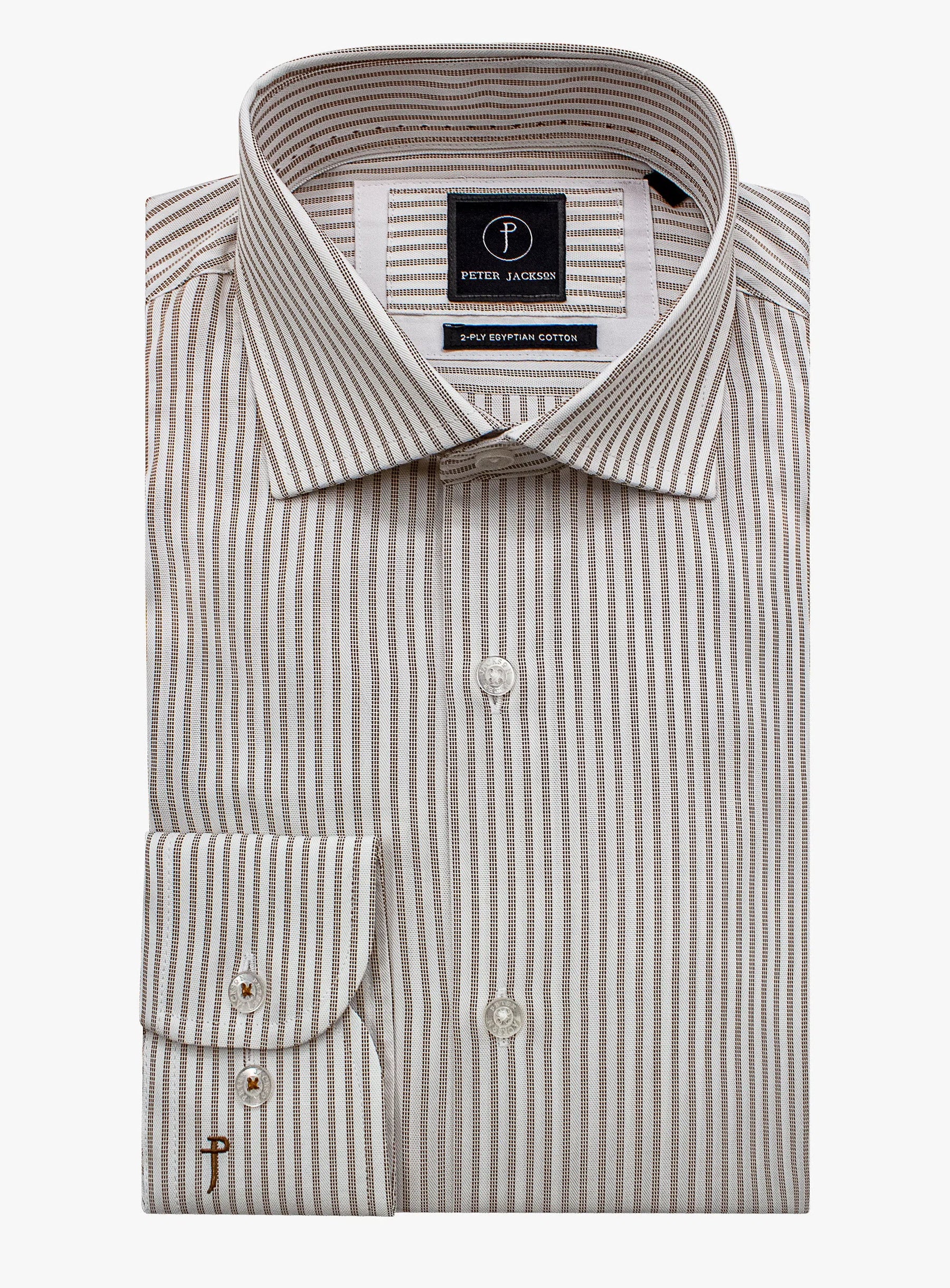 Milan Classic Stripe Chocolate Shirt