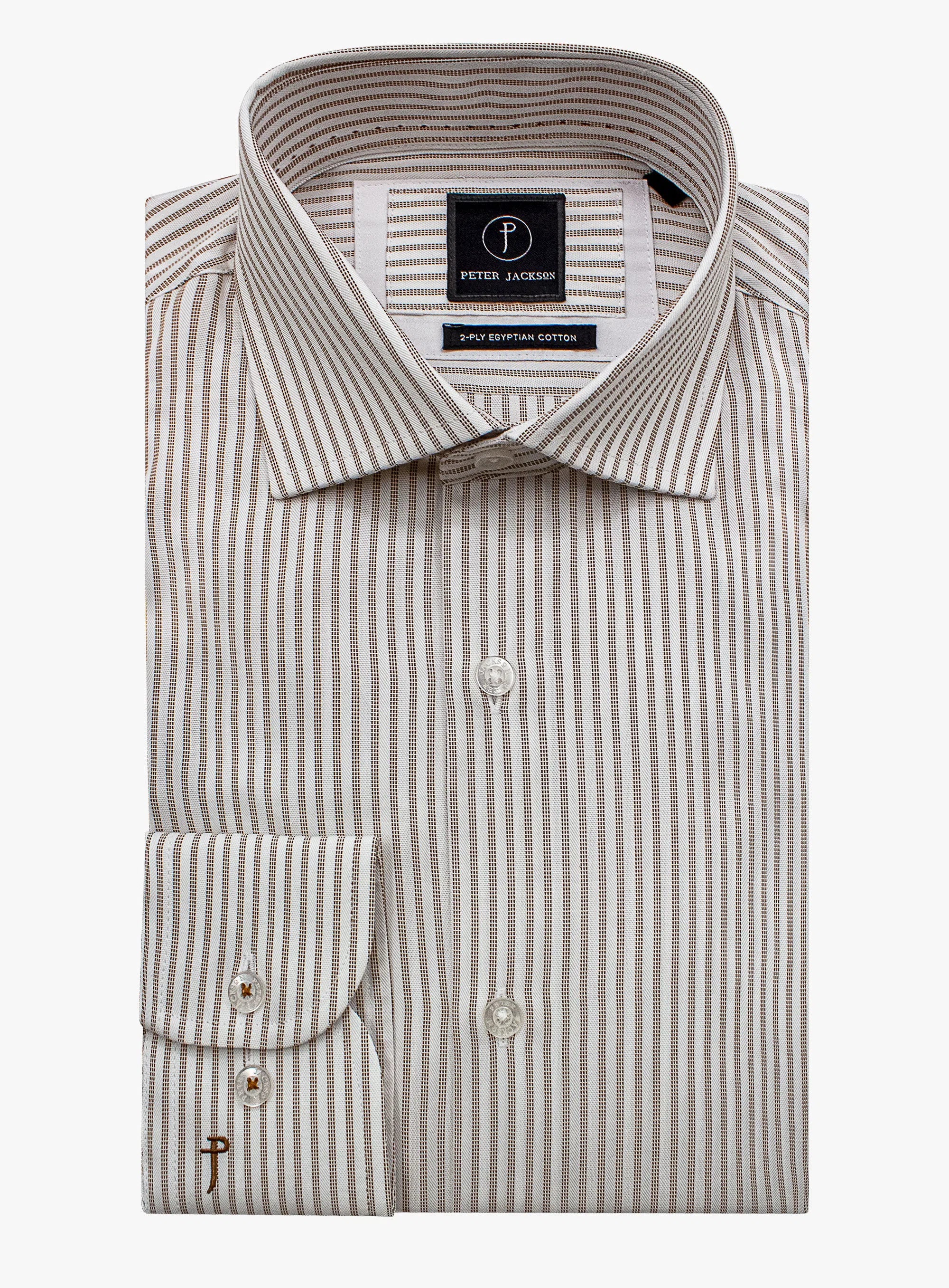 Milan Classic Stripe Chocolate Shirt