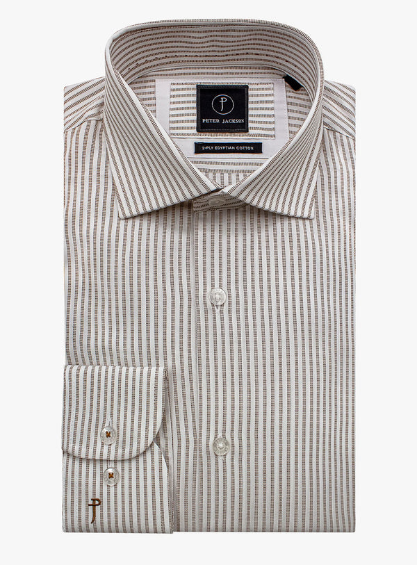 Milan Classic Stripe Chocolate Shirt
