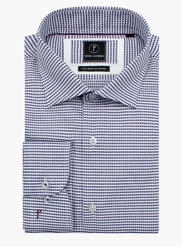 Milan Grape Dobby Grid Dot Shirt