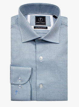 Milan Green Stepped Weave Shirt