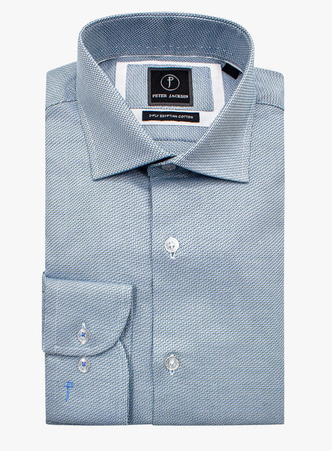 Milan Green Stepped Weave Shirt