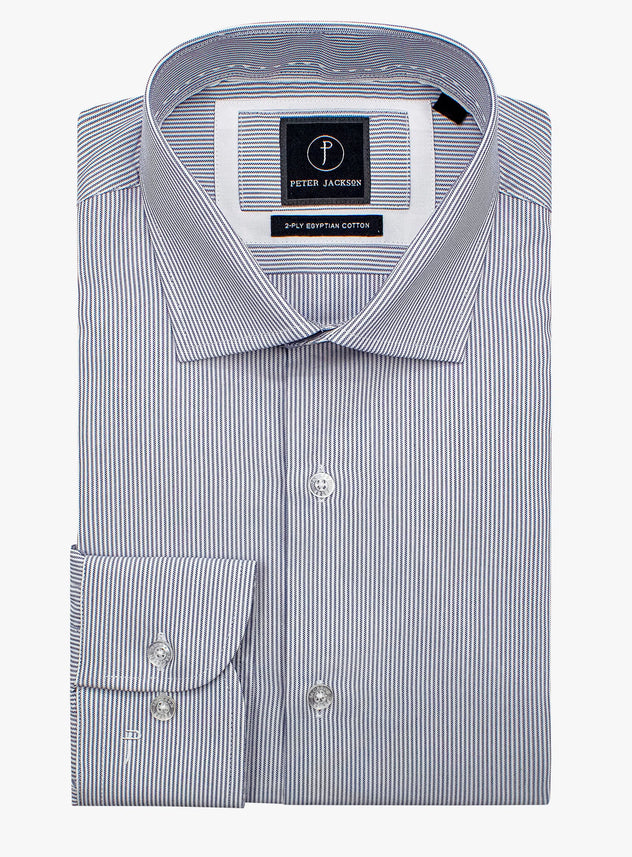 Milan Grey Oxford Stripe Shirt