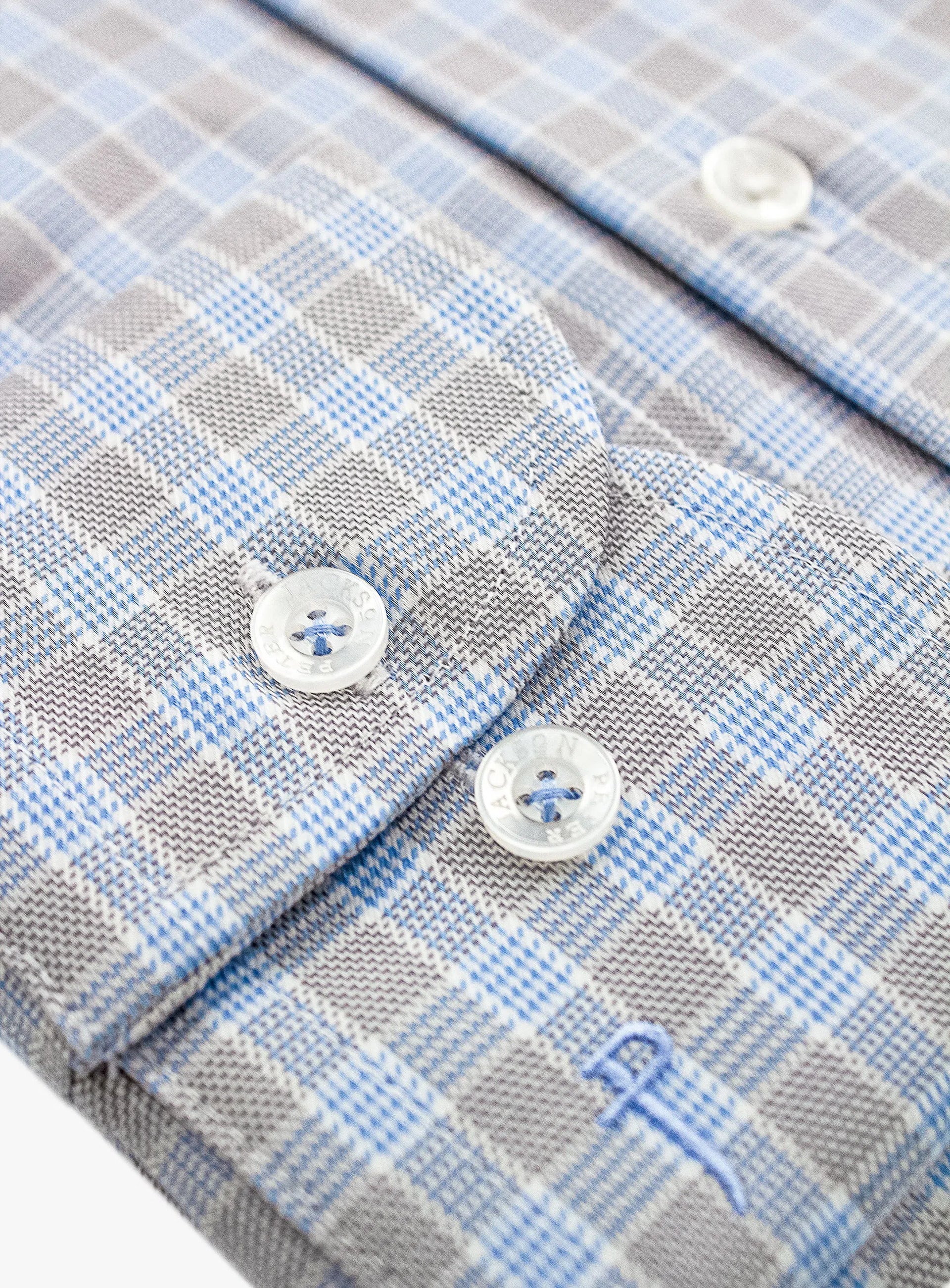 Milan Grey/Blue Plaid Shirt