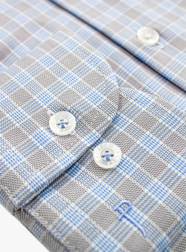 Milan Grey/Blue Plaid Shirt