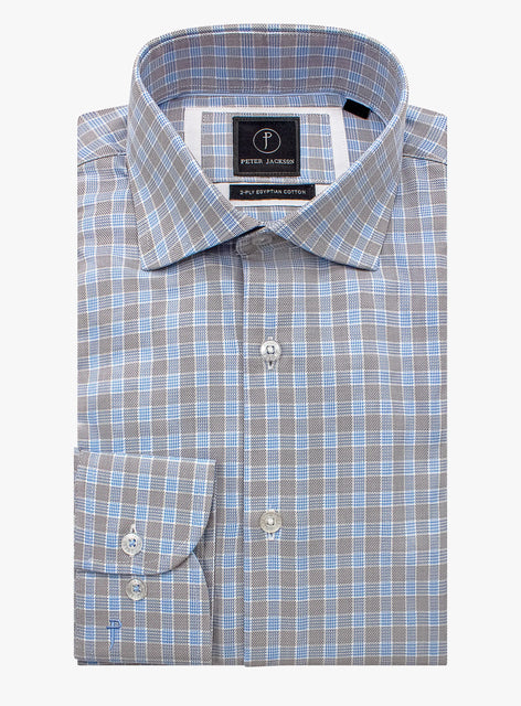 Milan Grey/Blue Plaid Shirt