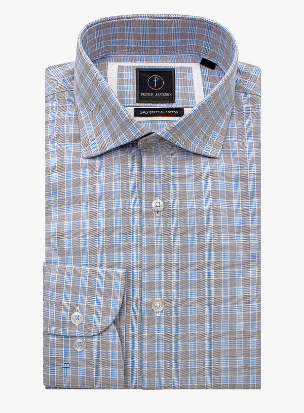 Milan Grey/Blue Plaid Shirt