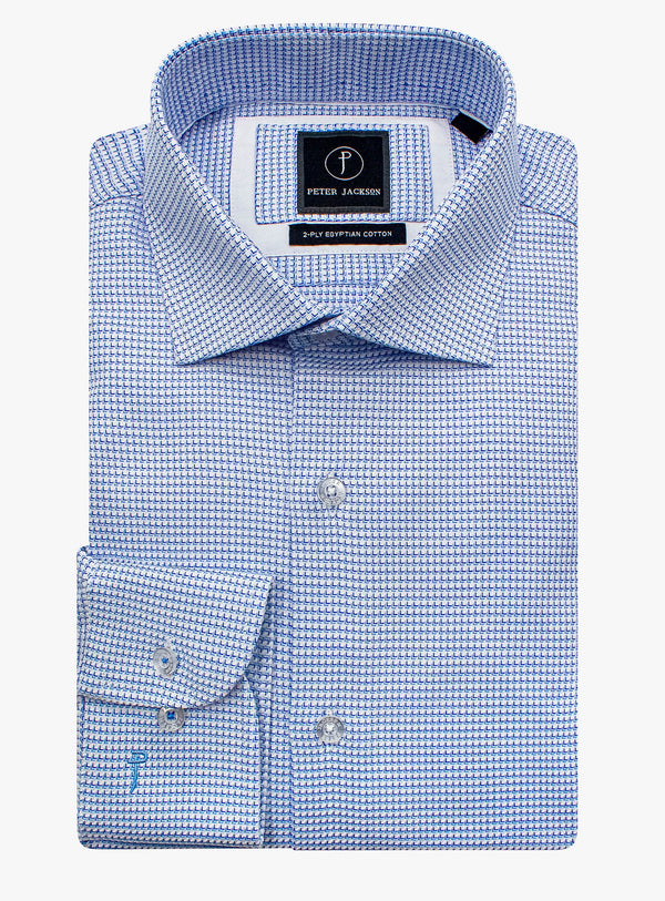 Milan Luxury Twill with Light Blue Micro Shirt