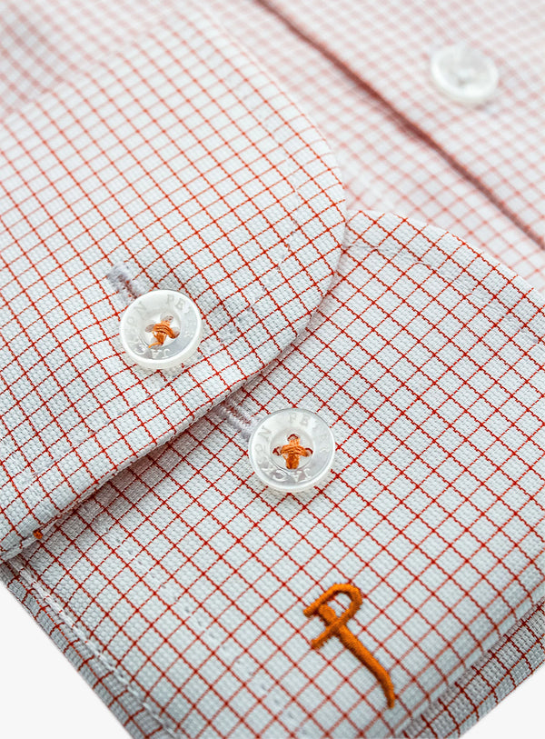 Milan Orange Micro Check Shirt