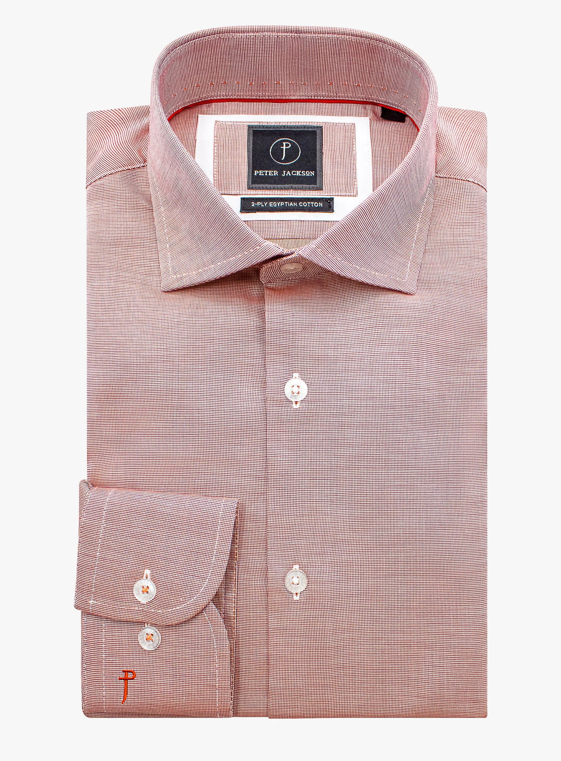 Milan Orange Micro Plain Shirt