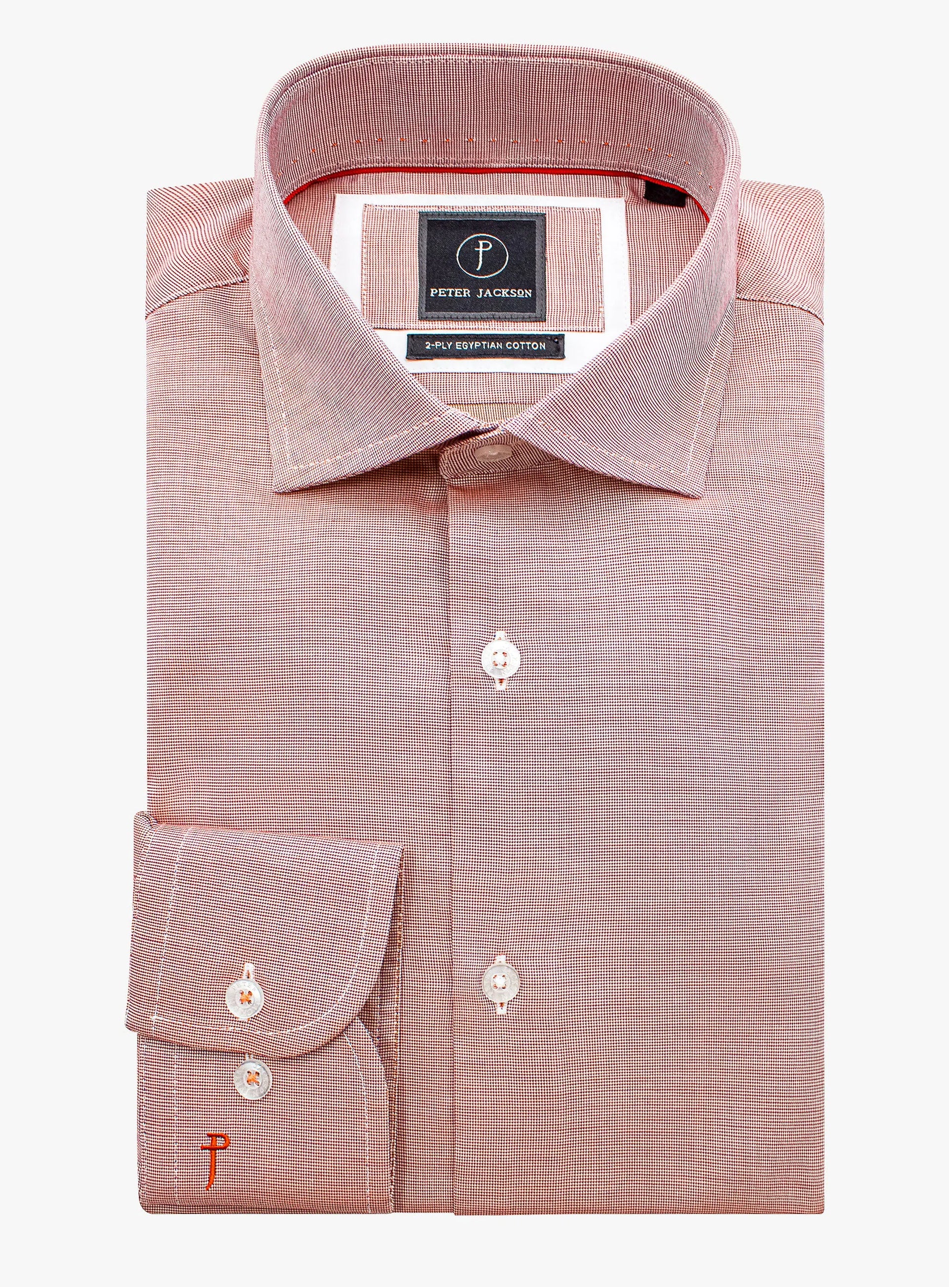 Milan Orange Micro Plain Shirt