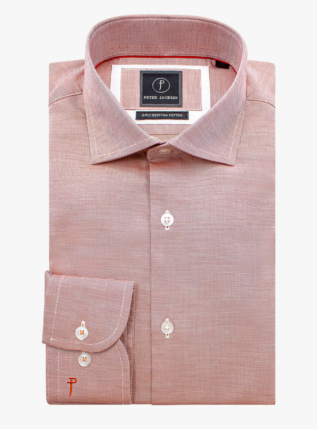 Milan Orange Micro Plain Shirt