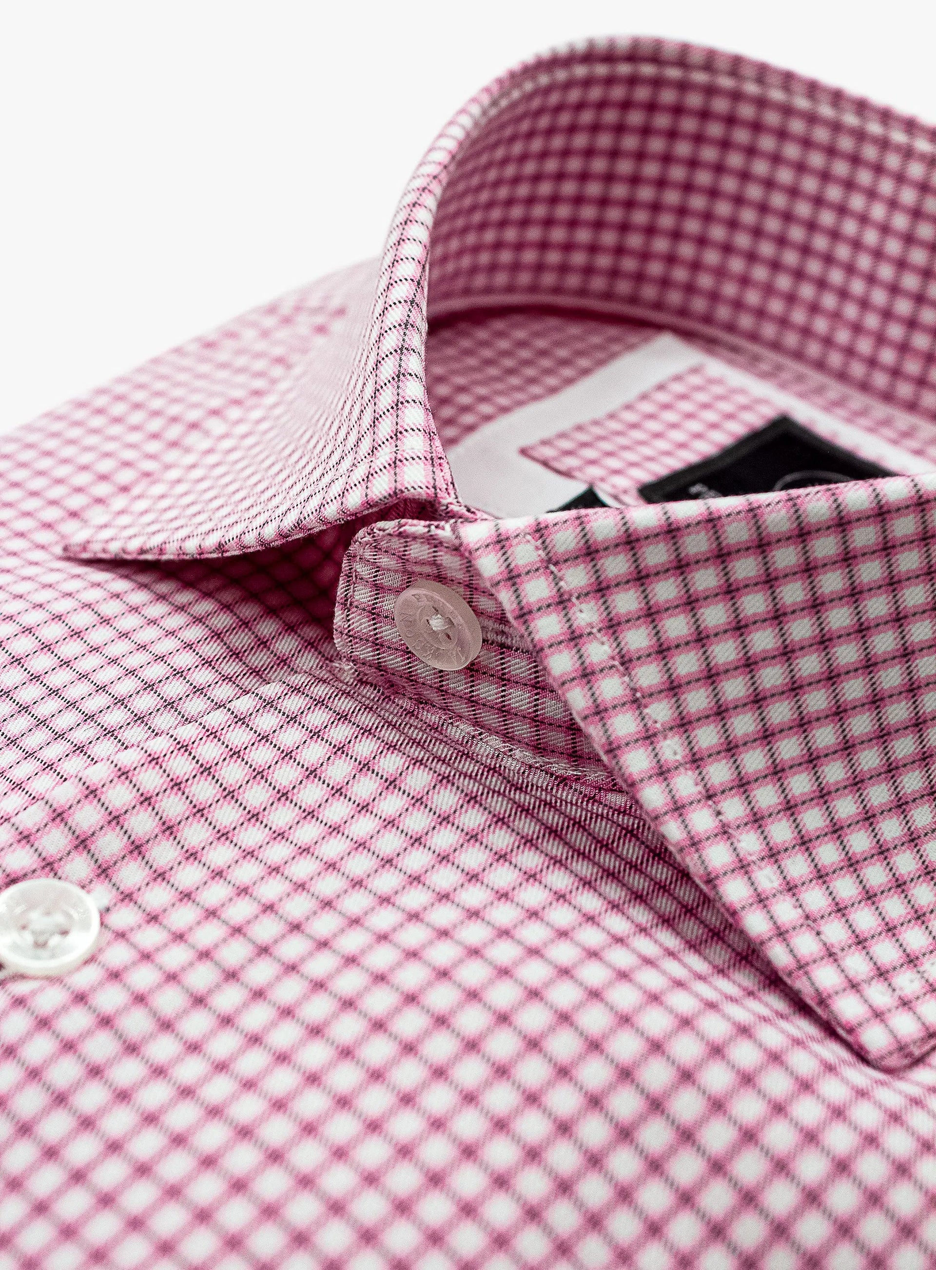 Milan Pink and White Mini Check Shirt