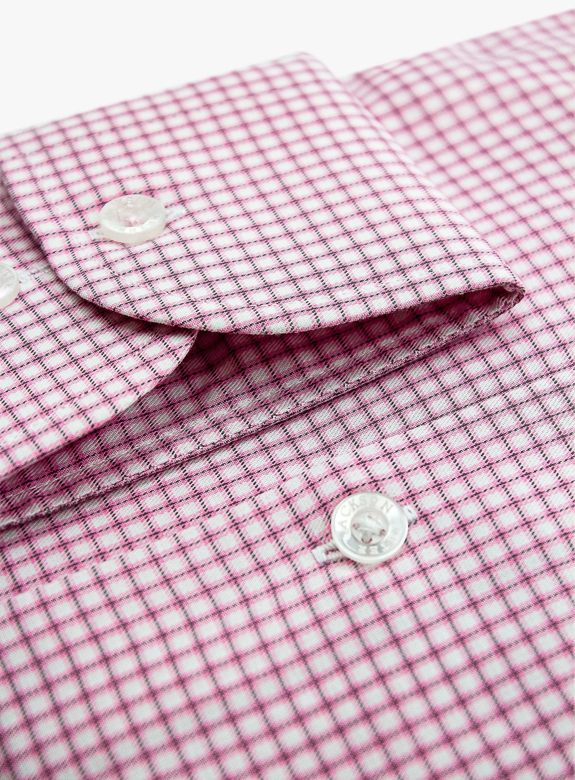 Milan Pink and White Mini Check Shirt