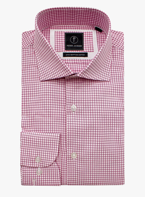 Milan Pink and White Mini Check Shirt