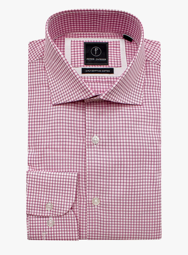 Milan Pink and White Mini Check Shirt