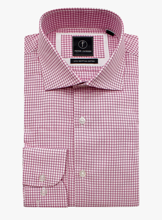 Milan Pink and White Mini Check Shirt