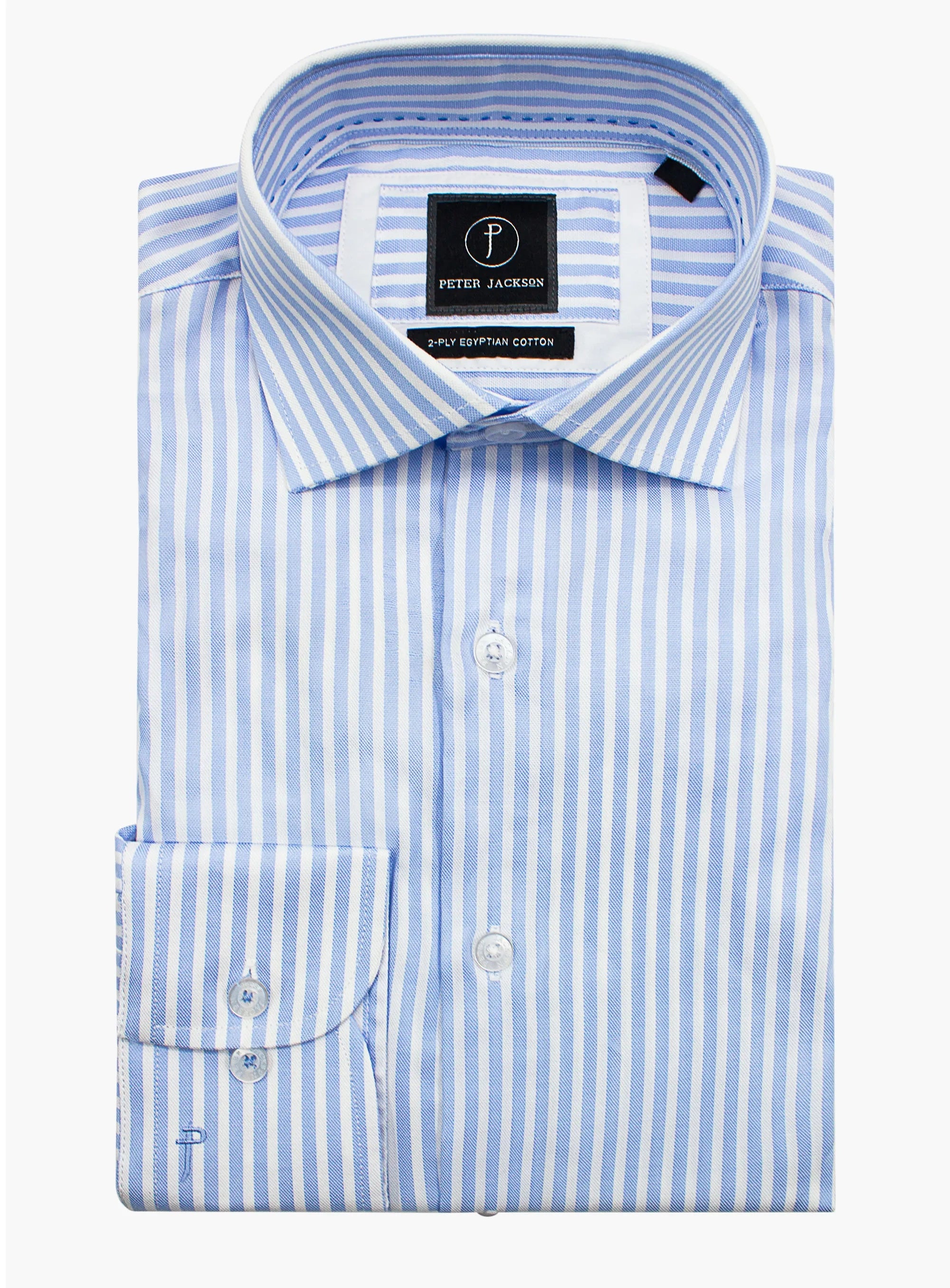 Milan Sky &amp; White Oxford Stripe Shirt