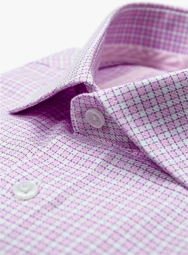 Milan Textured Pink Check Shirt