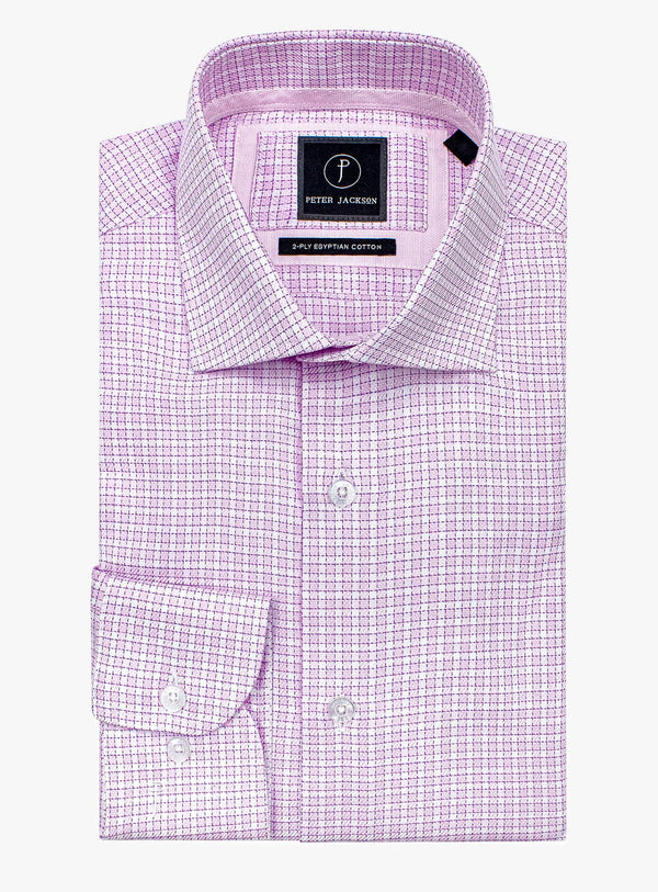 Milan Textured Pink Check Shirt