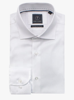 Milan Dobby Taped Seams White Shirt