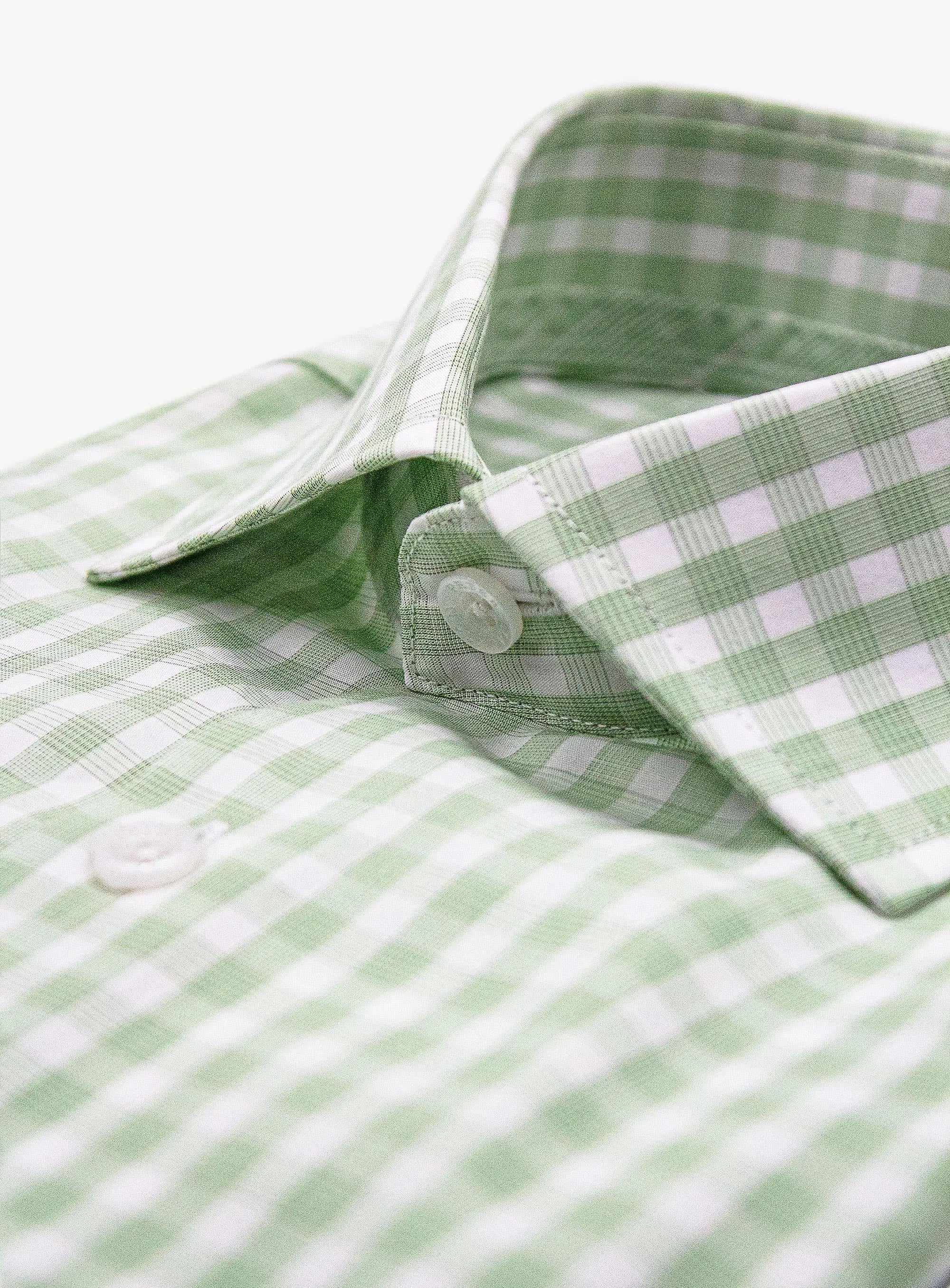 Milan White & Green Gingham Shirt Milan White & Green Gingham Shirt