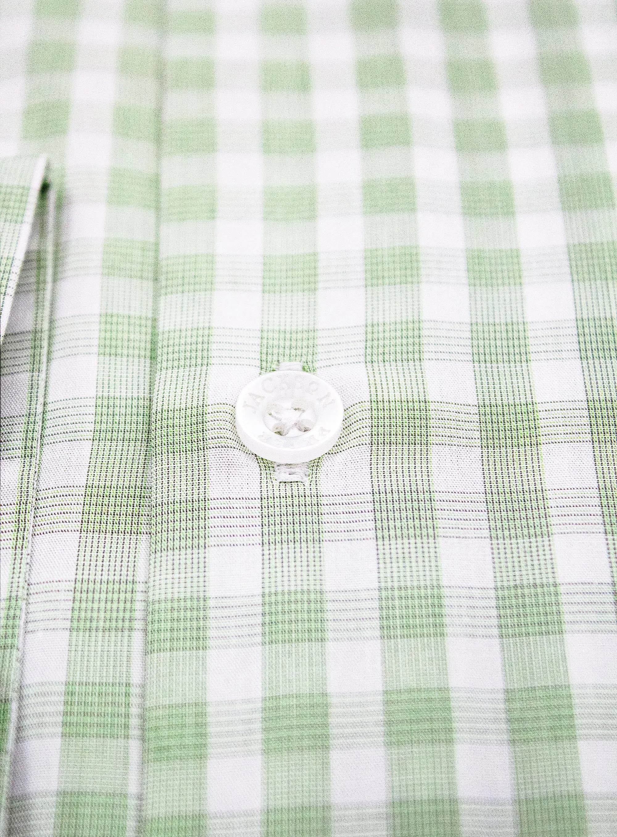 Milan White & Green Gingham Shirt