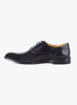 Montisanti Toe Cap Black Derby Shoe