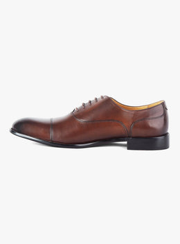 Montisanti Toe Cap Brown Derby Shoe