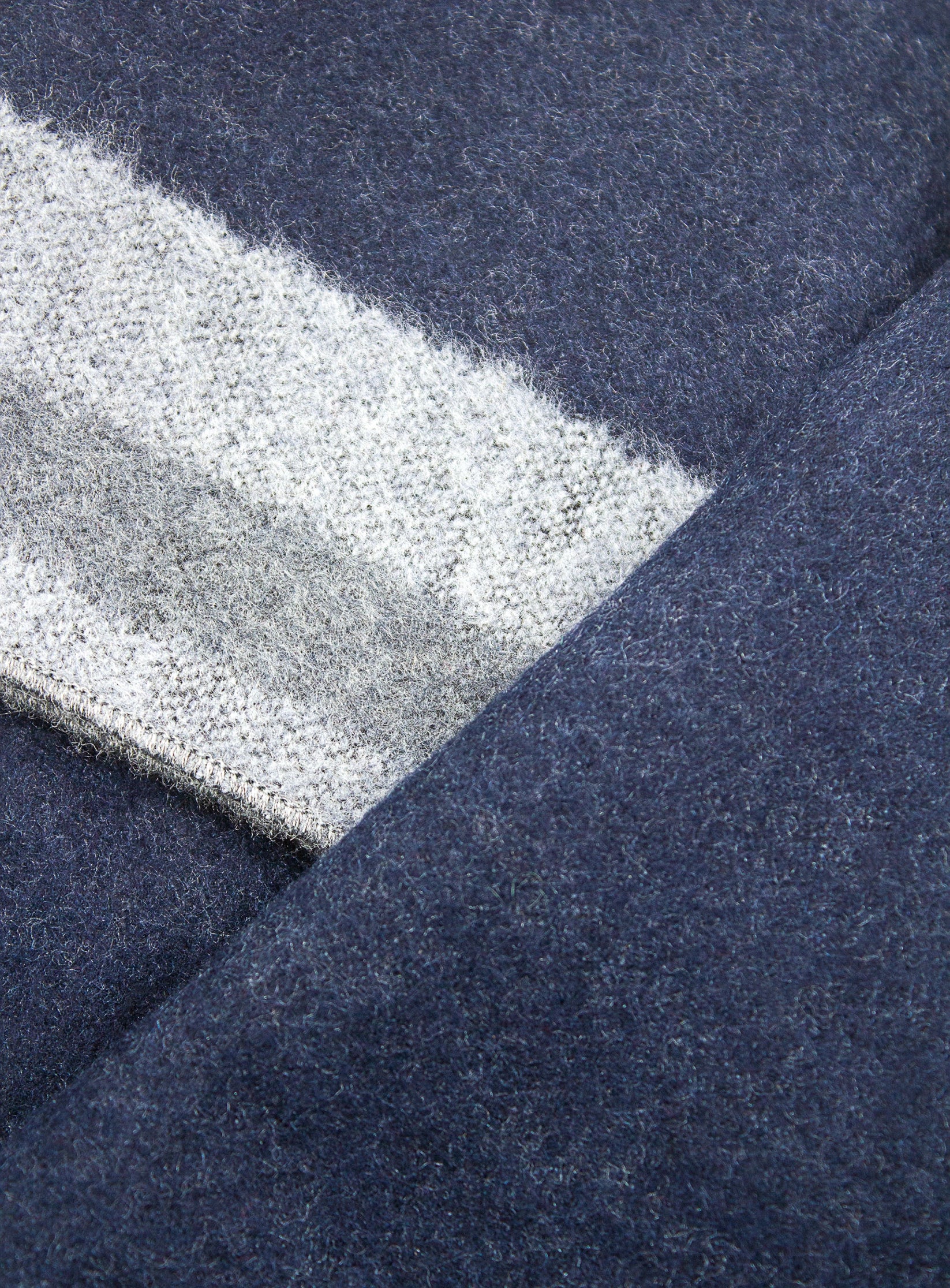Navy and grey colour block pure silk scarf