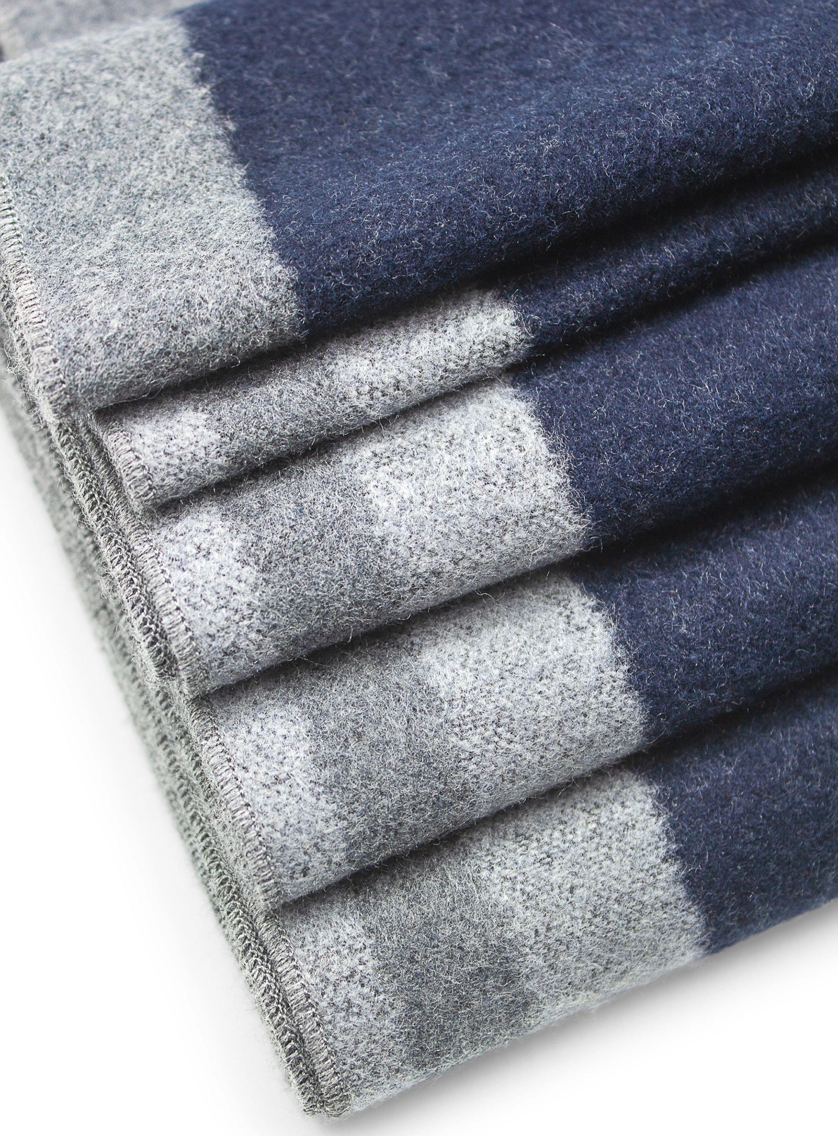 Navy and grey colour block pure silk scarf