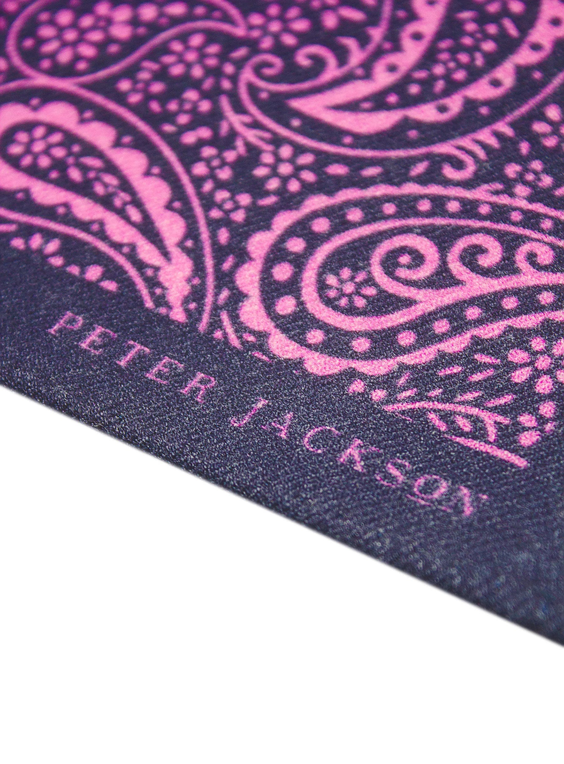 Navy & Pink Flourish Pocket Square
