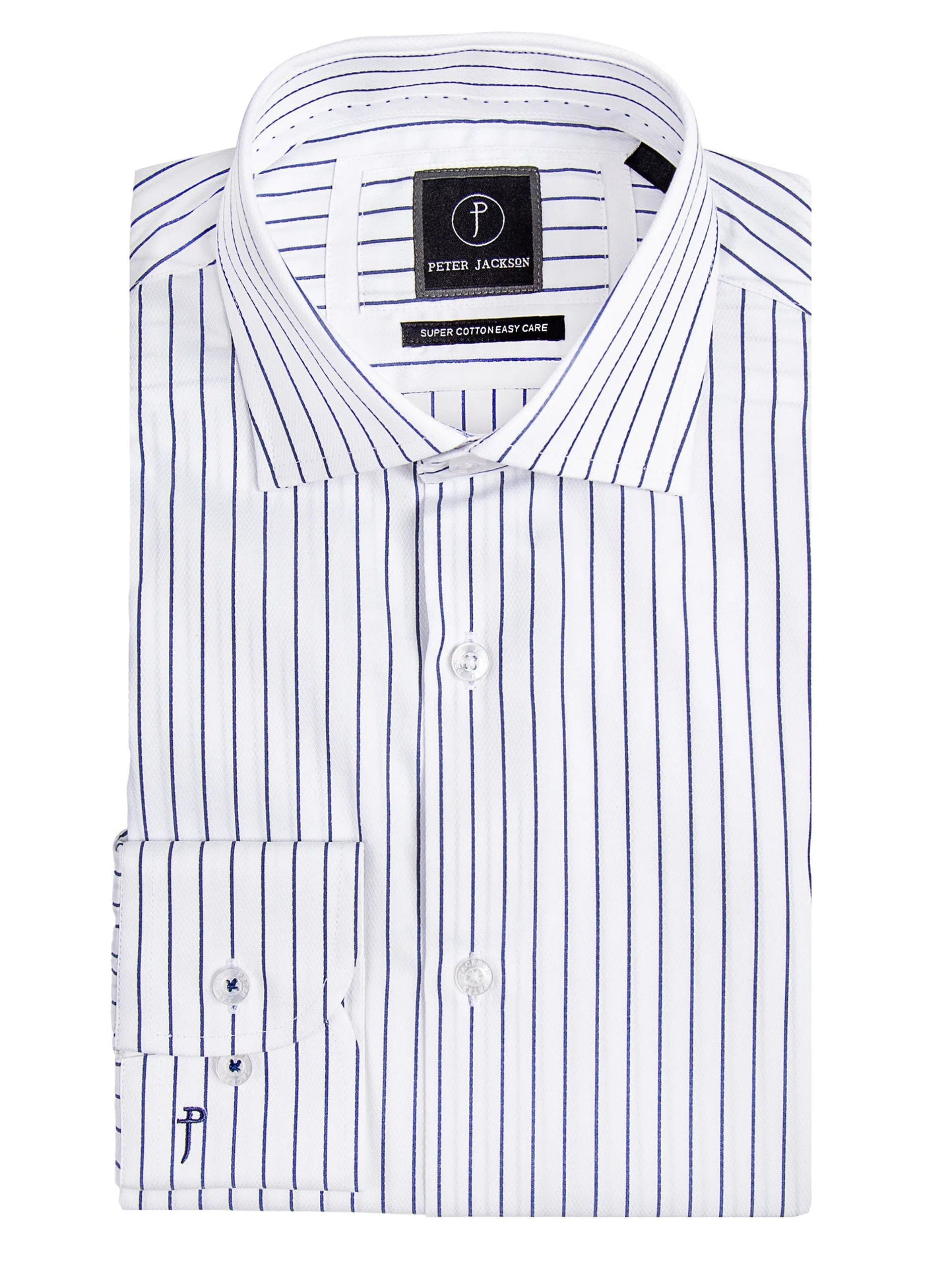 Navy Pinstripe Business Shirt