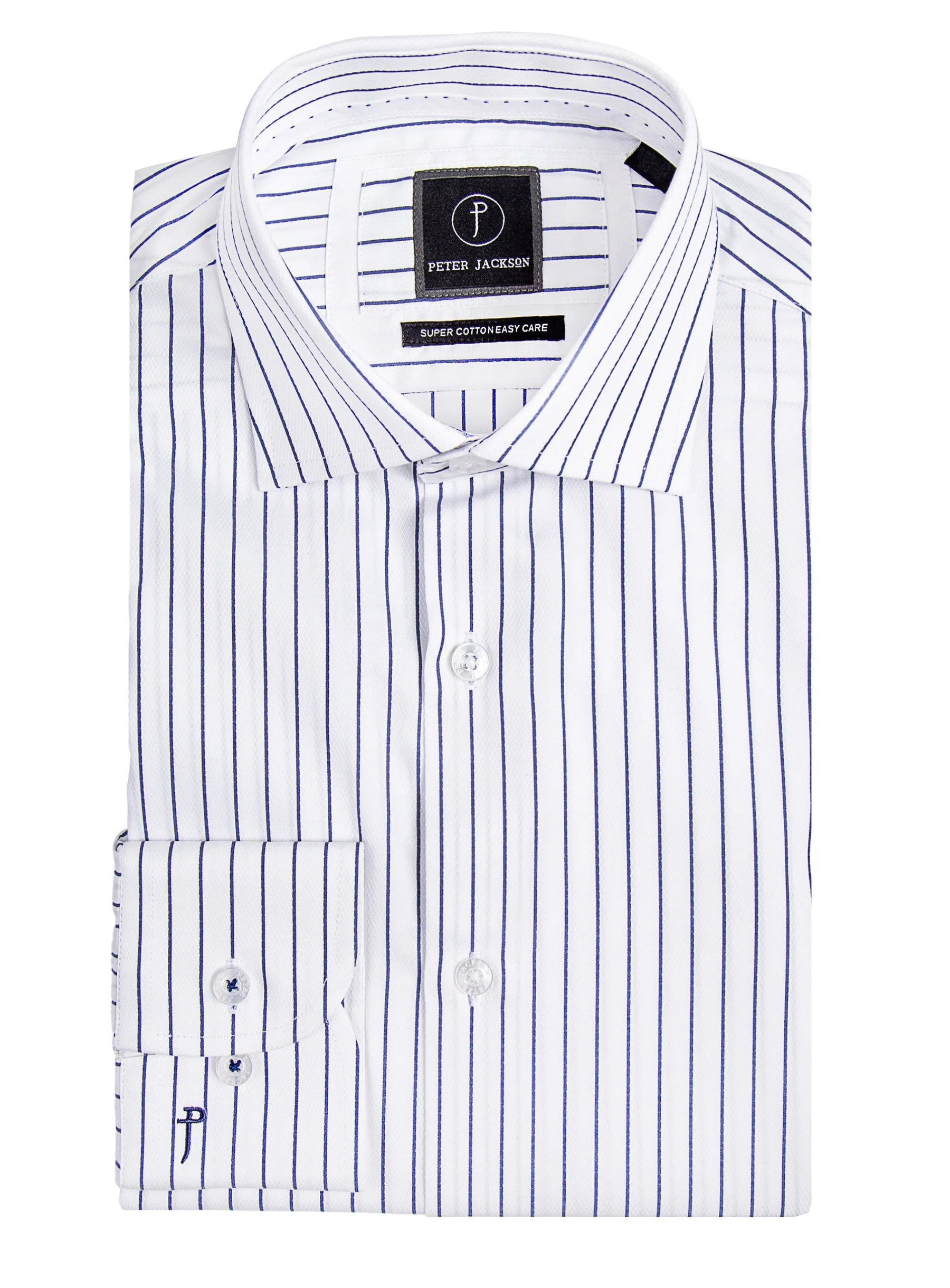 Navy Pinstripe Business Shirt