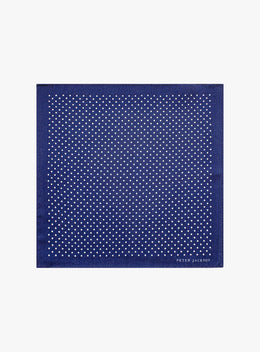 Navy Spotted Pocket Square