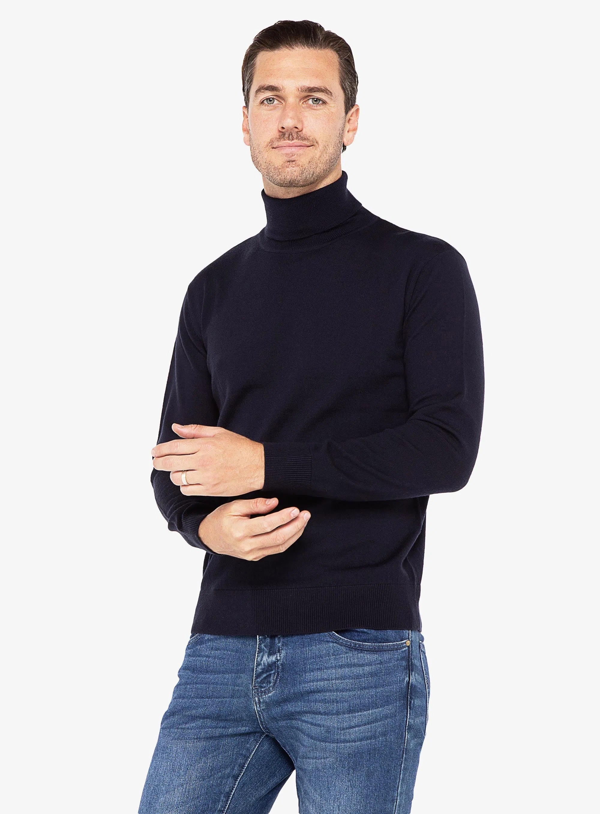 Navy Turtleneck Knit