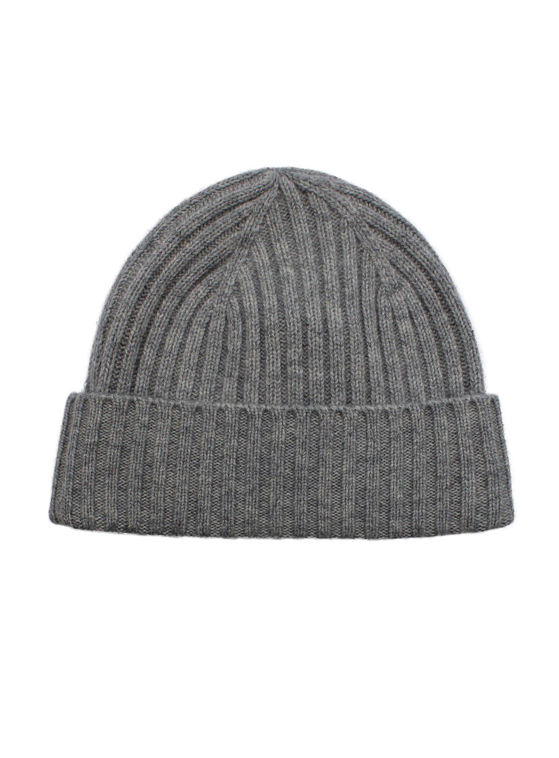 Oatmeal Wool Cashmere Ribbed Beanie Texture
