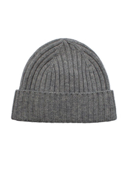 Oatmeal Wool-Cashmere Ribbed Beanie