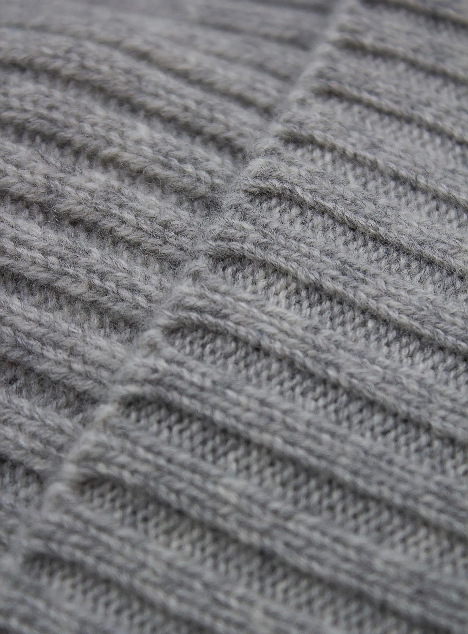 Oatmeal Wool Cashmere Ribbed Beanie Texture