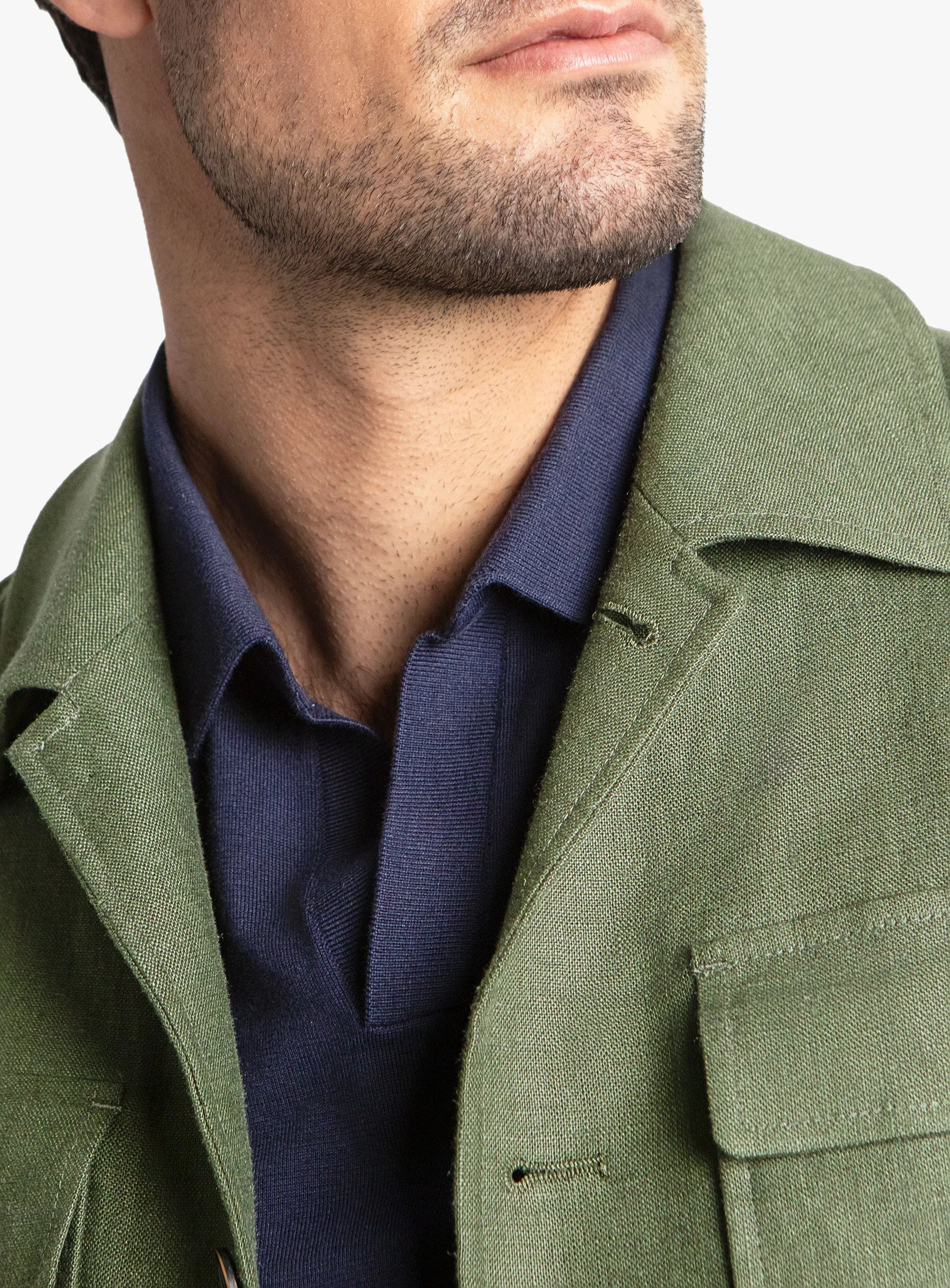 Oia Linen Green Jacket