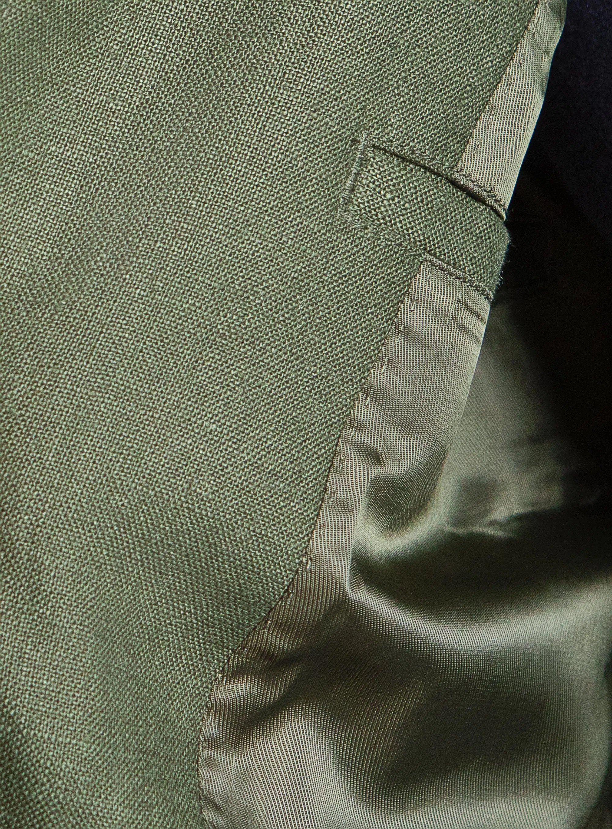 Oia Linen Green Jacket