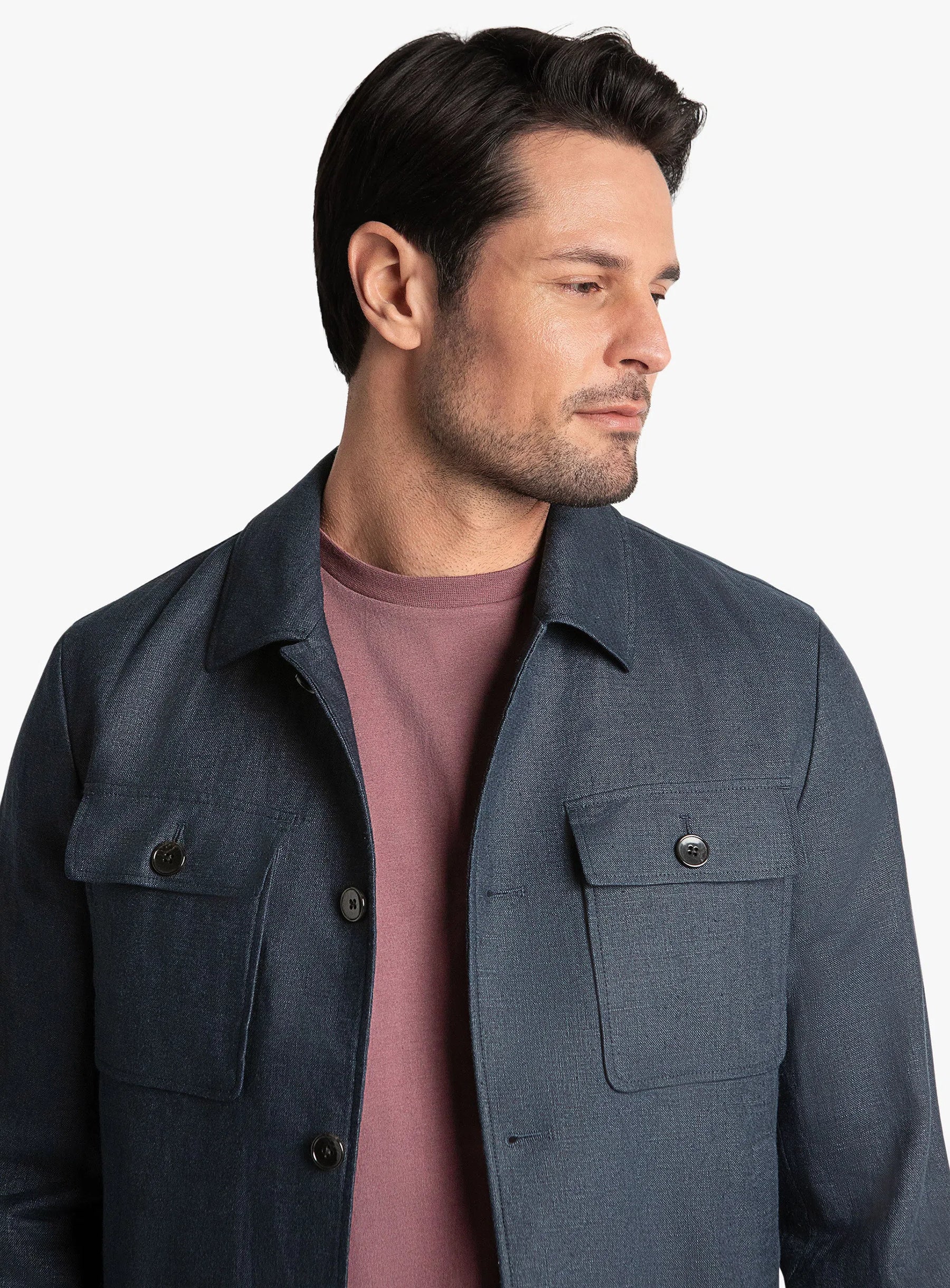 Oia Linen Navy Jacket