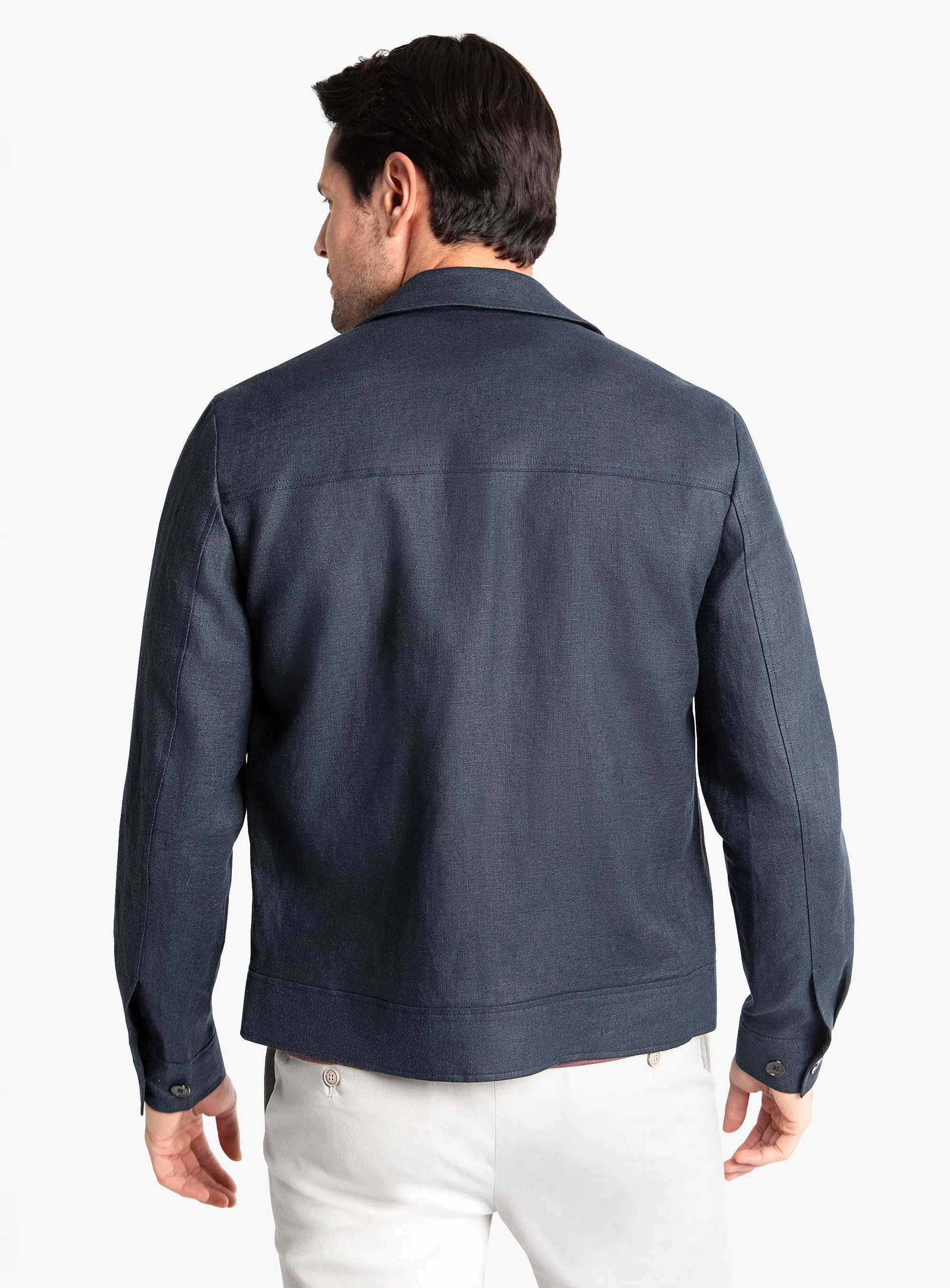 Oia Linen Navy Jacket